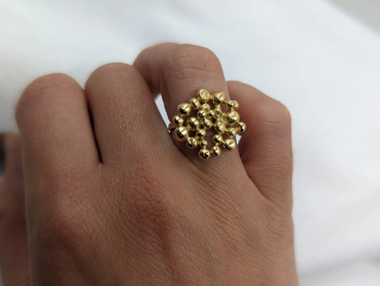 Molten Disc Ring | Gold Plated