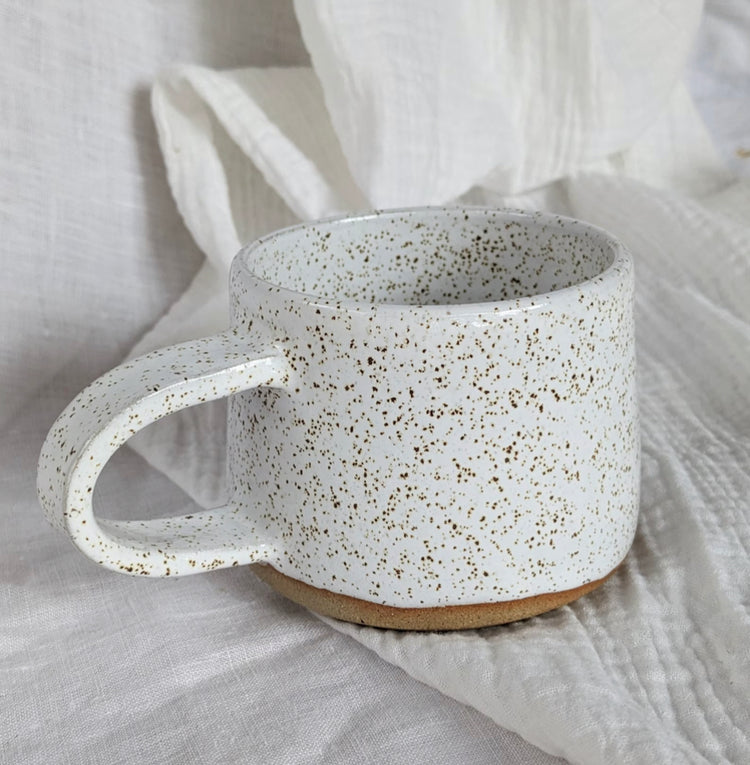 Espresso White Speckled Mugs