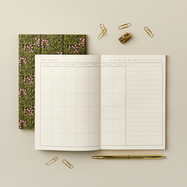 Green Floral Weekly Planner