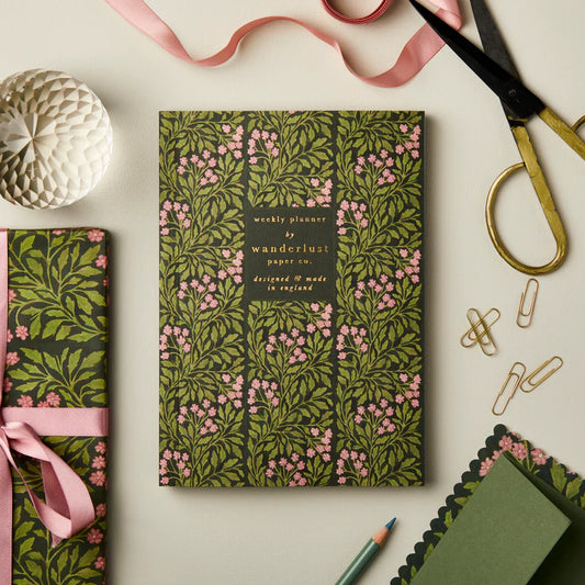 Green Floral Weekly Planner