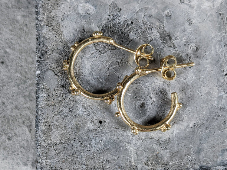Small bubble hoops | Gold plated