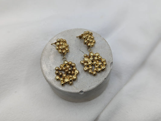 Double Molten Disc Studs | Gold Plated
