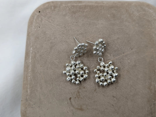 Double Molten Disc Studs | Sterling Silver