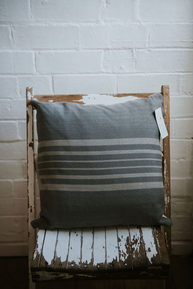 Antibes Grey and Linen cushion